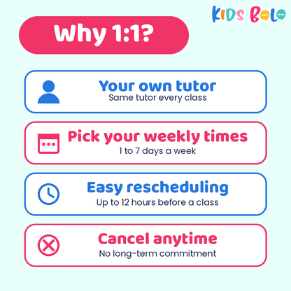 Why 1:1 Urdu classes: your own tutor, pick your weekly times, easy rescheduling up to 12 hours before, cancel anytime