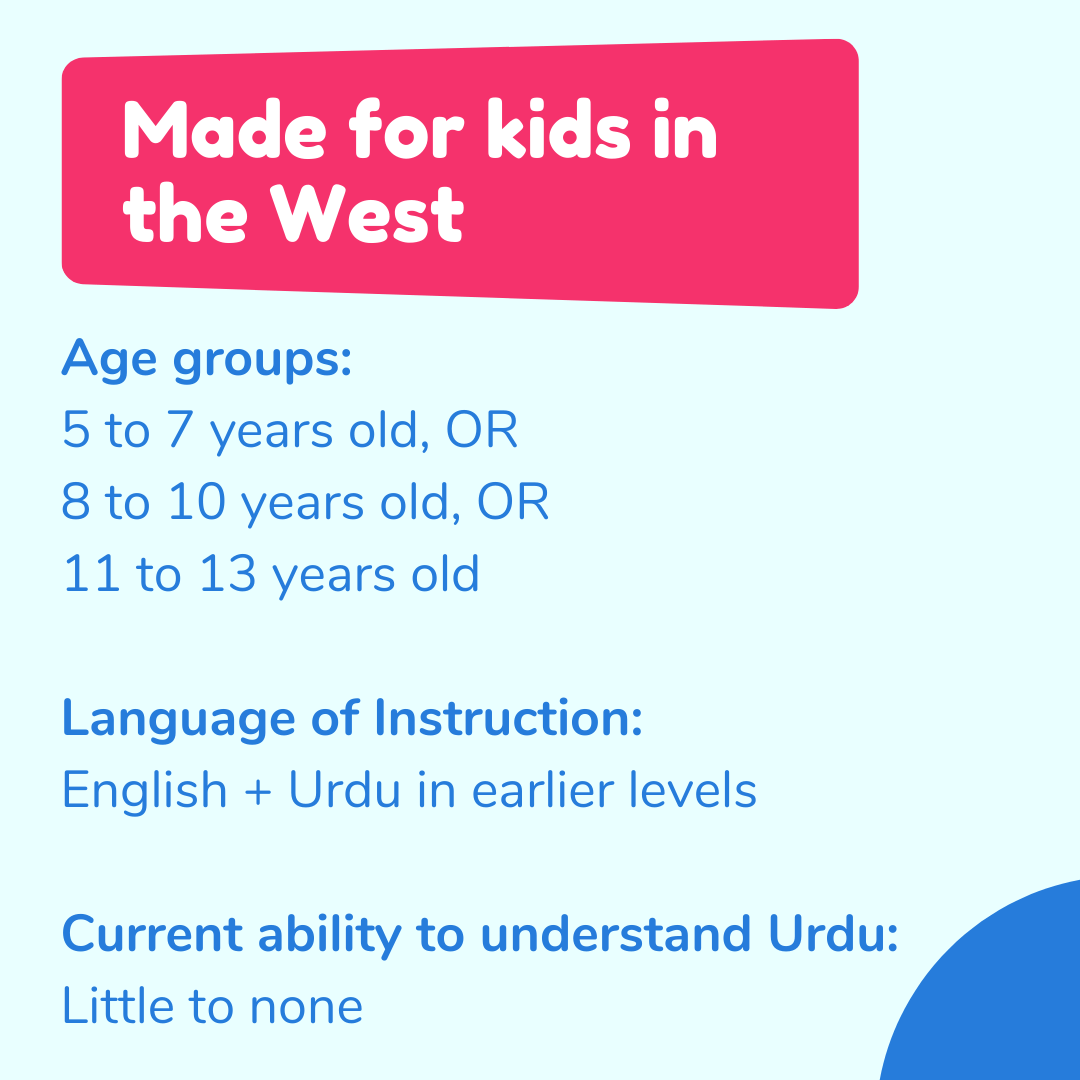 Urdu Conversational Classes (KIDS) - Sep 2024 start