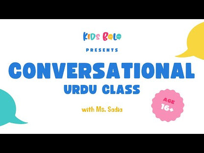 URDU BOLO™ Conversational Classes (ADULTS) | Virtual